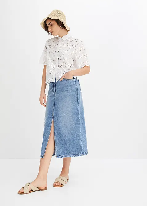 Kortermet bluse i 100% bomull, bonprix