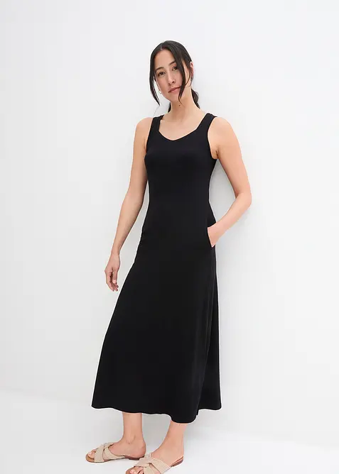 Maxikjole i bomull og viskose, bonprix