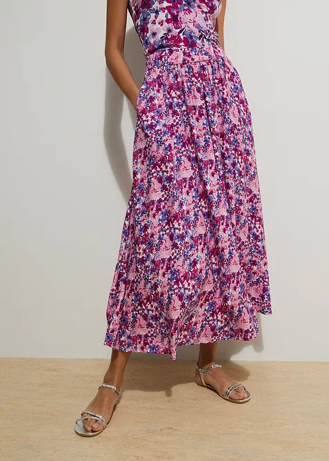 Maxiskjørt i 100% viskose, bonprix