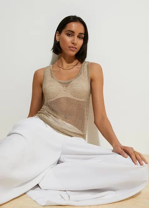 Strikket topp i myk viskosemiks, bonprix