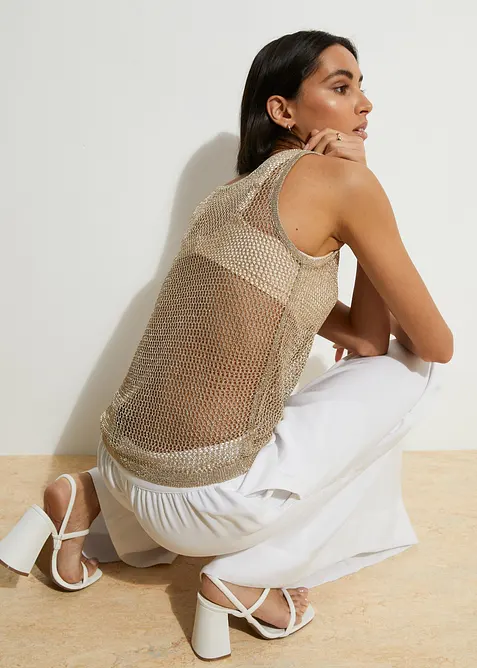 Strikket topp i myk viskosemiks, bonprix