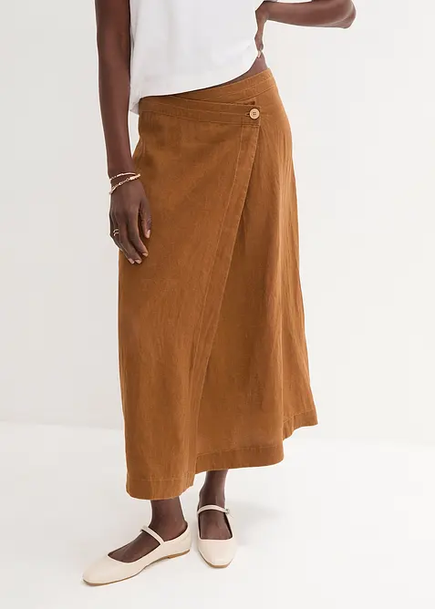 Omslagsskj&oslash;rt i 100% lin, bonprix