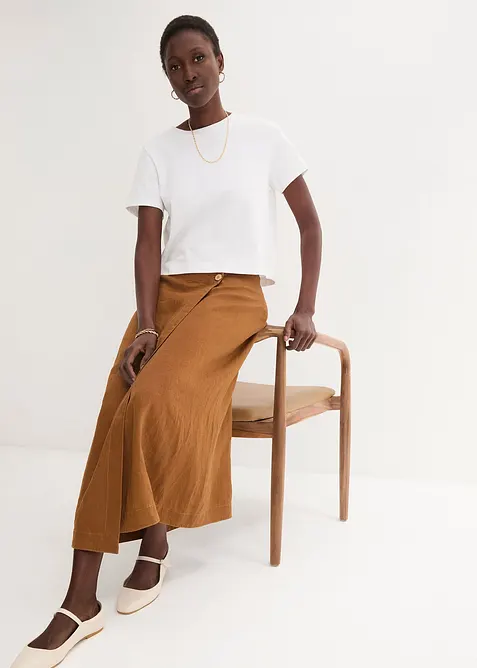 Omslagsskj&oslash;rt i 100% lin, bonprix