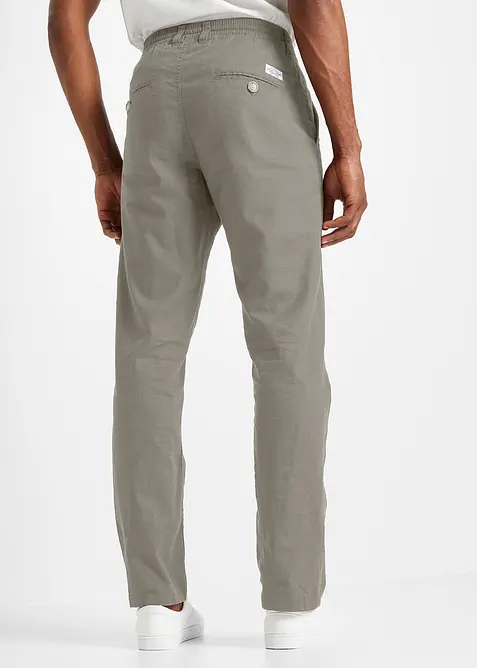 Regular Fit-chinos med lin, Straight, bonprix
