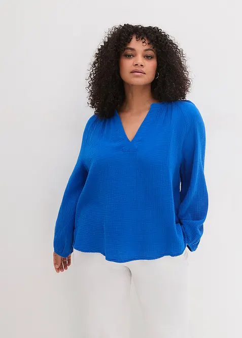 Oversized bluse i musselin, bonprix
