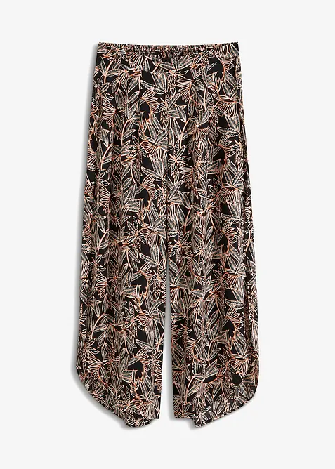 Bukse med vide ben og splitt, bonprix