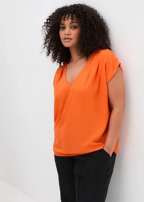 Kortermet bluse med V-hals, bonprix