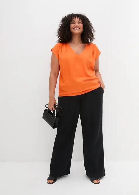 Kortermet bluse med V-hals, bonprix