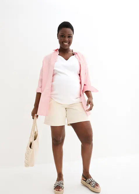 Oversized skjorte i bomull med 3/4-lange ermer, bonprix