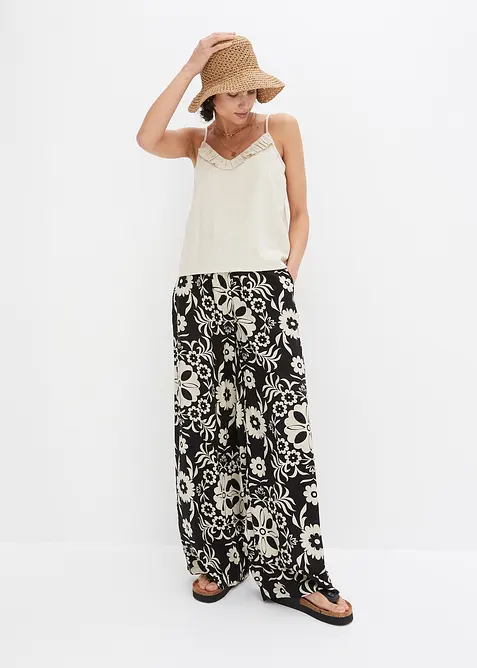 Vid bukse i lett viskose, bonprix