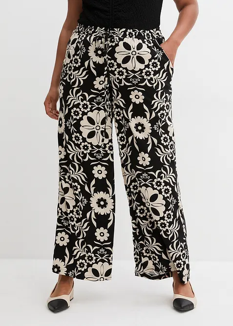 Vid bukse i lett viskose, bonprix