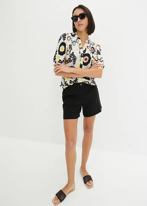 Kortermet bluse med krinklet detalj, i lett viskose, bonprix