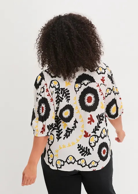 Kortermet bluse med krinklet detalj, i lett viskose, bonprix