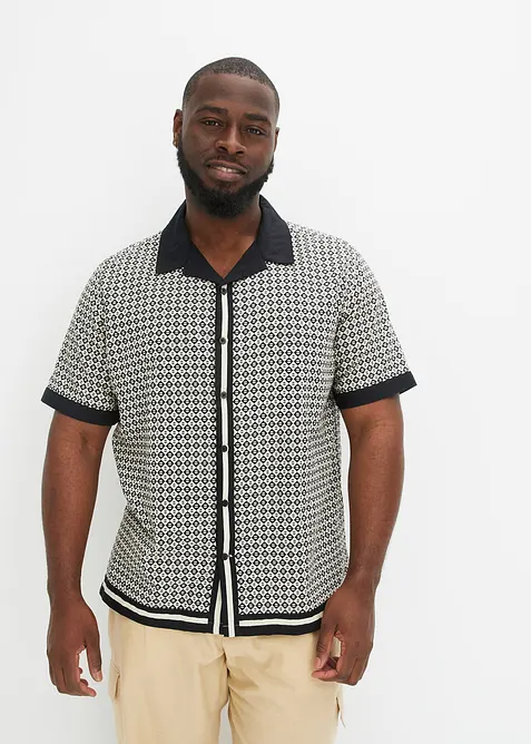 Kortermet skjorte med lin, bonprix