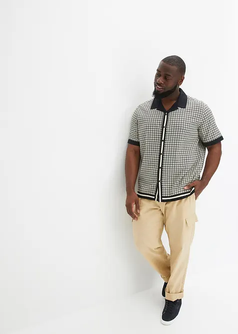 Kortermet skjorte med lin, bonprix