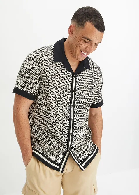 Kortermet skjorte med lin, bonprix