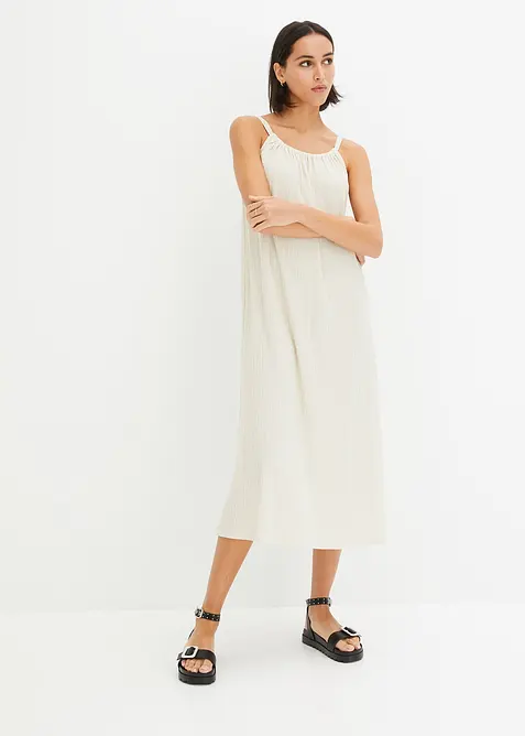 Kjole med stropper i lett crepe, bonprix