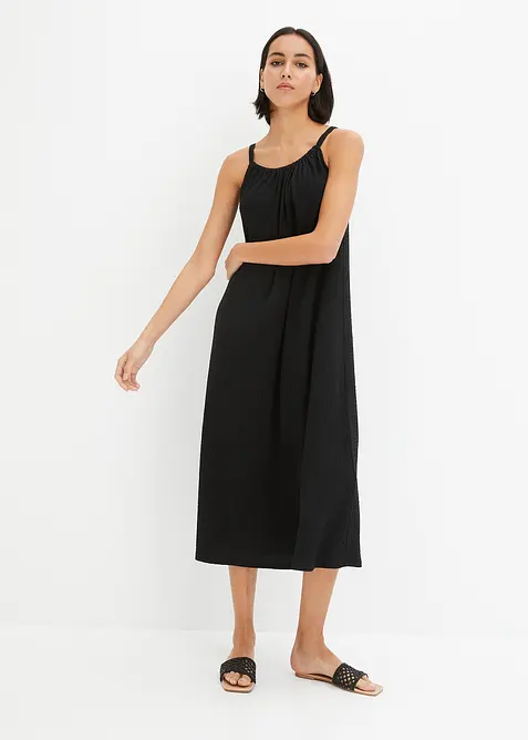 Stroppekjole i lett krepp, bonprix