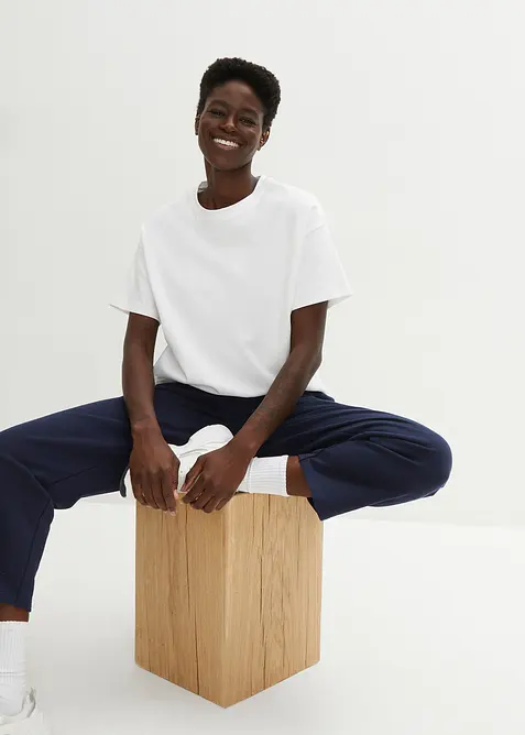 Oversized topp i formstabil økologisk bomull, bonprix