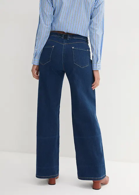 Wide Leg-jeans Mid Waist, komfortlinning, bonprix