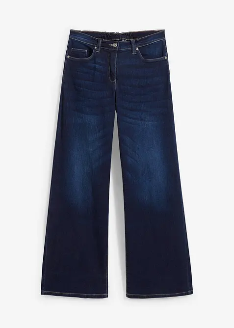 Wide Leg-jeans Mid Waist, komfortlinning, bonprix
