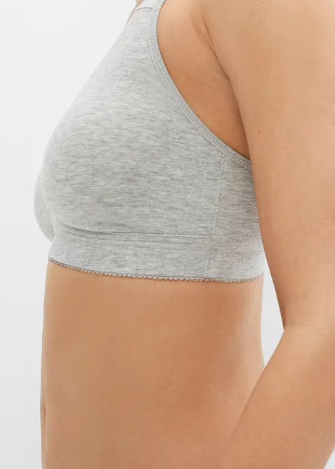 T-skjorte-BH uten spiler med bomull (2-pack), bonprix