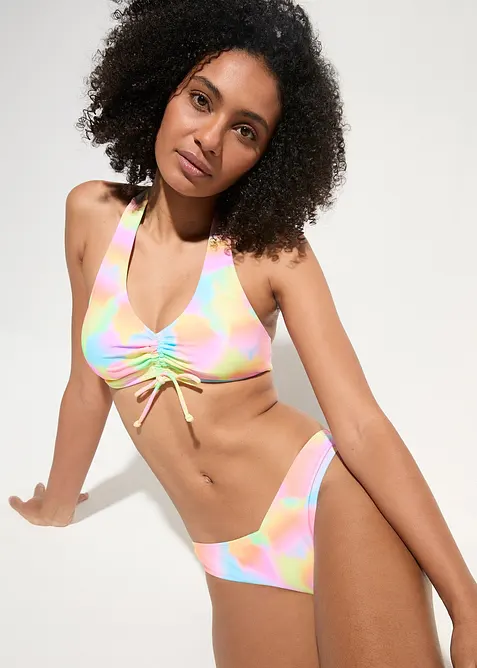 Halterneck-bikini med rynking (2-delt sett), bonprix