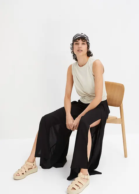 Bukse med splitt, av viskose, bonprix