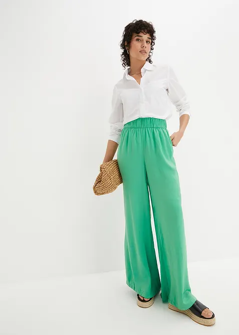 Lett palazzobukse med High Waist-komfortlinning, lang, bonprix