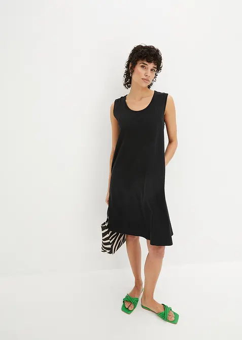 Kort jersey-kjole med A-fasong, uten arm, bonprix