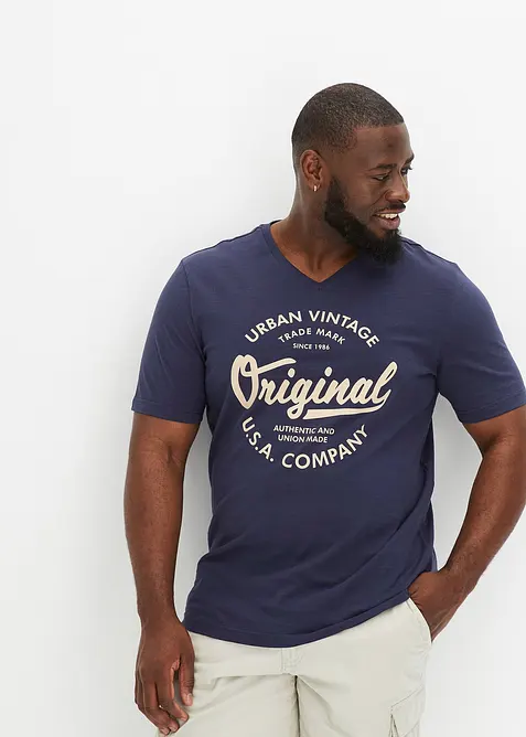 T-skjorte i 100% bomull med V-hals, bonprix