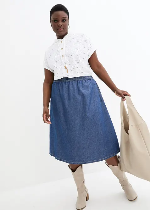 Henley-shirt med hette, bonprix