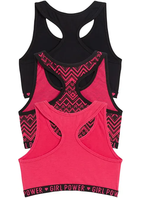 BH-topp i myk økologisk bomull (3-pack), bonprix