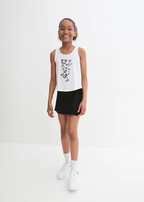 Topp og bukseskjørt til barn (2-delt sett) av økologisk bomull, bonprix