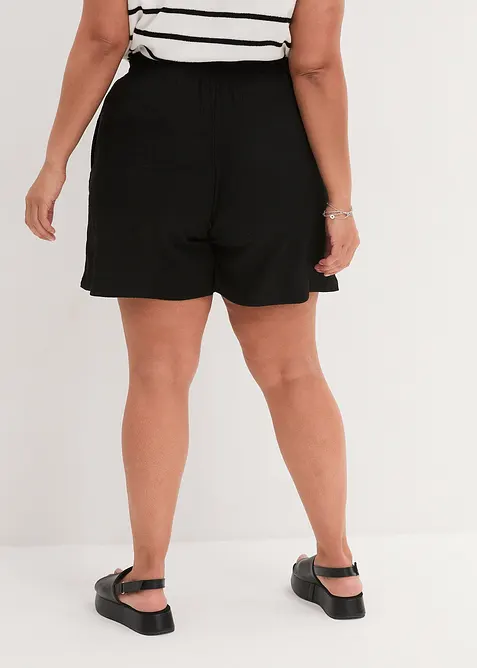 Pull on-shorts i strukturert jersey med høy midje, bonprix