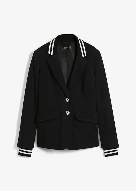 Blazer i bomull med stripete detaljer, bonprix