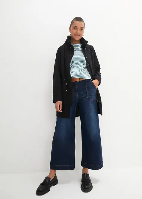 Kort bomullsparkas med st&aring;krage, innsvinget, bonprix