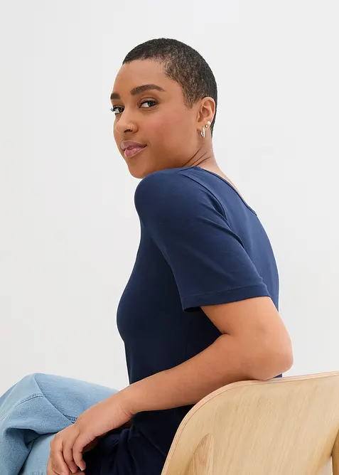 Lang basic topp, 2-pack, bonprix