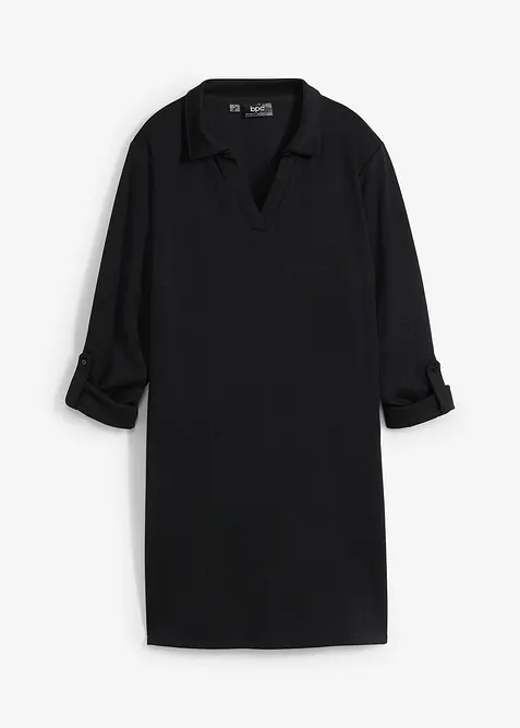 Lang topp med krage i Punto di Roma-materiale, bonprix