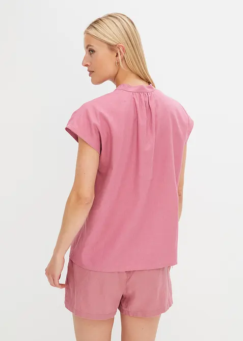 Kortermet bluse i lett linmiks, bonprix