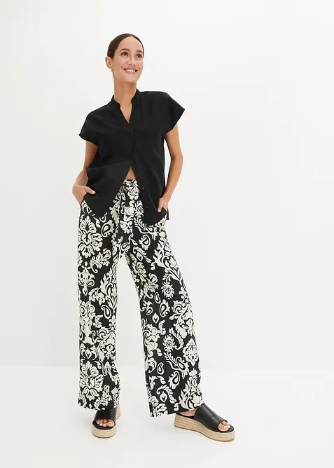 Kortermet bluse i lett linmiks, bonprix