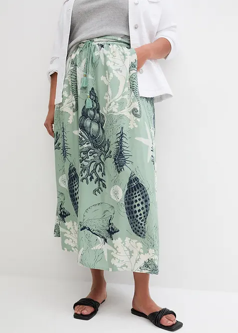 Maxiskjørt i lett viskose, bonprix