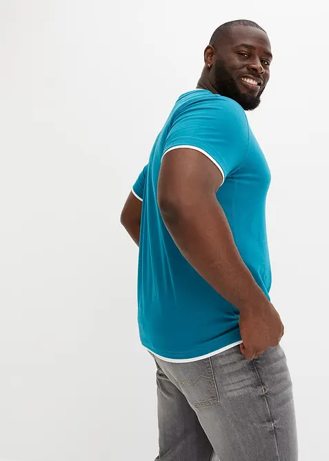 Kortermet 2-i-1-topp (2-pack), bonprix