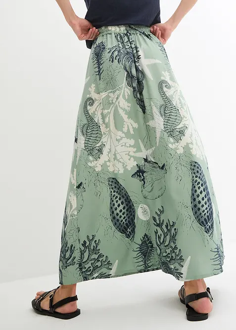 Maxiskjørt i lett viskose, bonprix