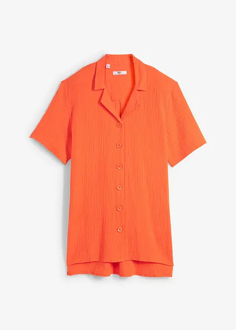 Skjortebluse i musselin, bonprix