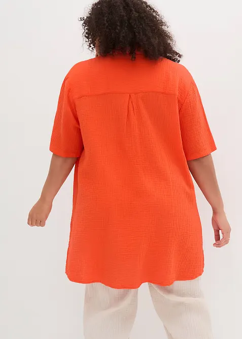 Skjortebluse i musselin, bonprix