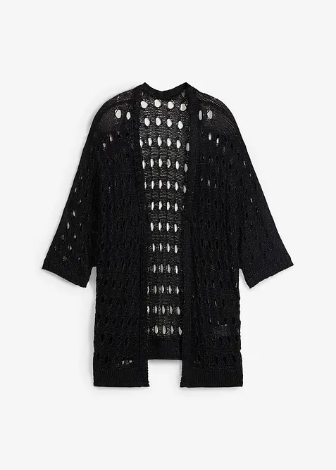 Hullstrikket cardigan med lurex, bonprix