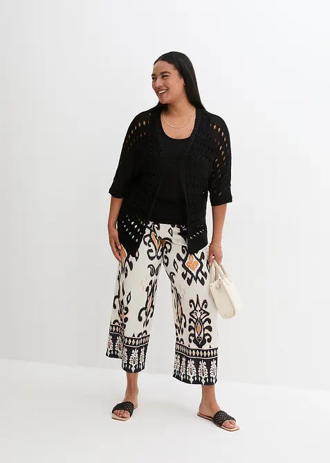 Hullstrikket cardigan med lurex, bonprix