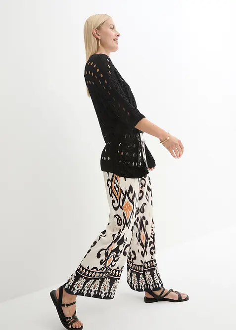 Hullstrikket cardigan med lurex, bonprix