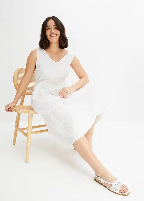 Musselin-kjole i 100% bomull, bonprix